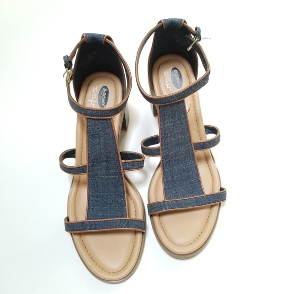 Dr Scholl's Denim Block Heel Strappy Sandal - Picture 2 of 6